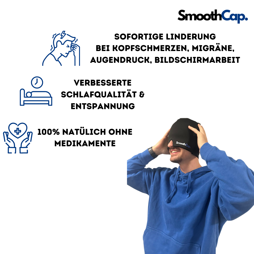 SmoothCap™ Kopfschmerz- und Migränenmaske (schwarz)