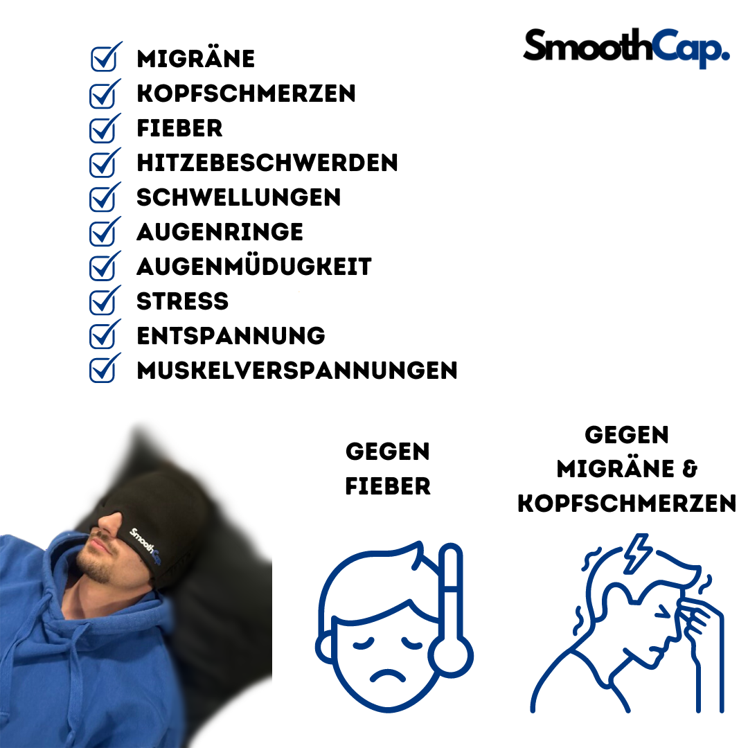 SmoothCap™ Kopfschmerz- und Migränenmaske (schwarz)